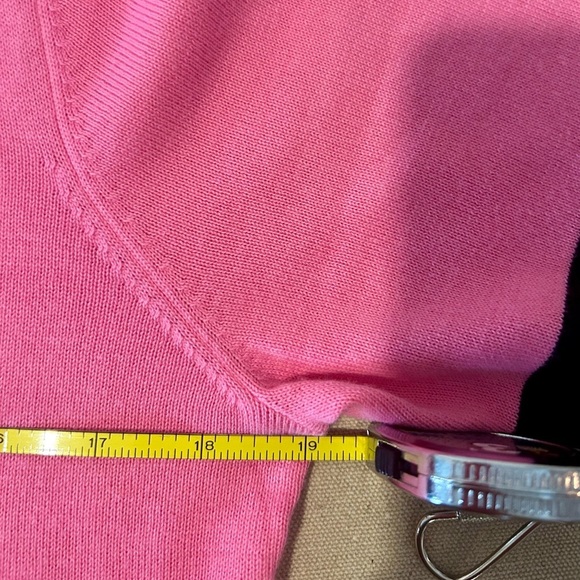 💗Lauren Ralph Lauren Vintage Hot Pink and Black Short Sleeved Sweater Size M💖 - Picture 5 of 8